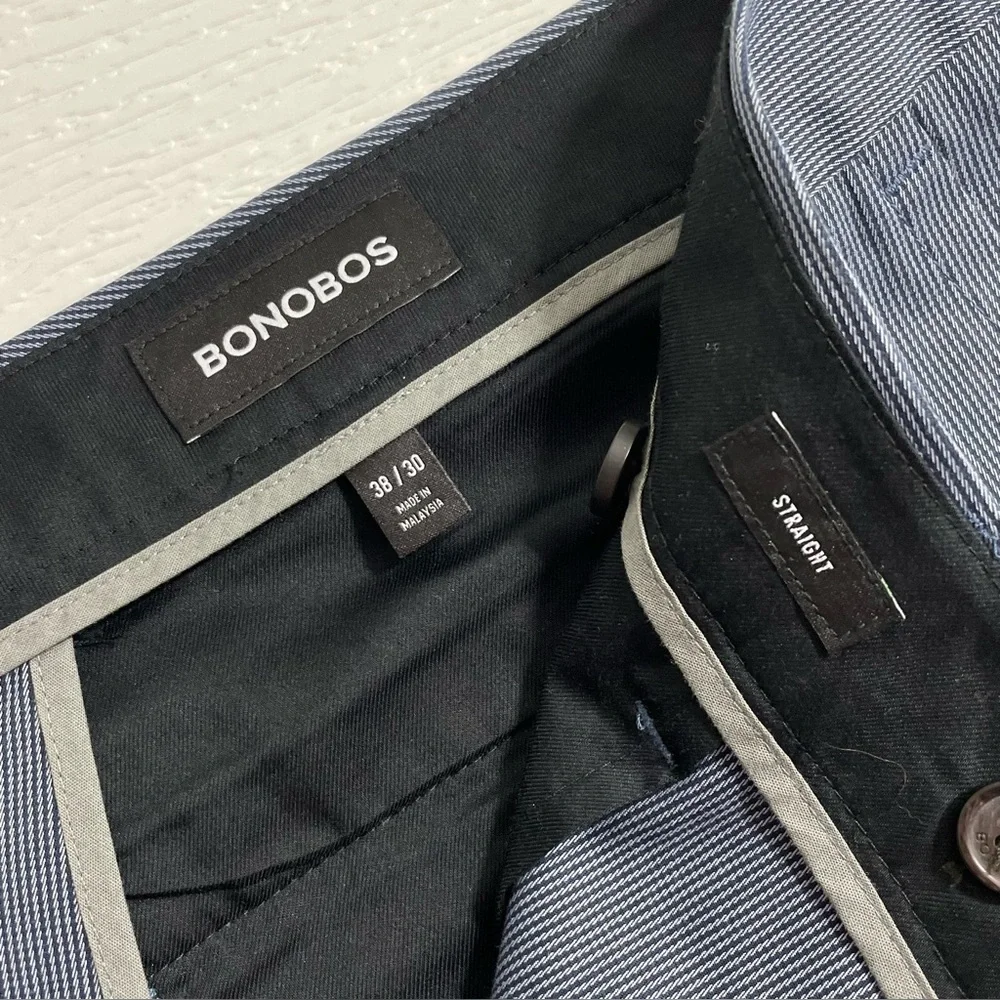 Bonobos Men’s Tuesday Pants Size 38x30 Straight‎ Navy Micro Houndstooth Trousers